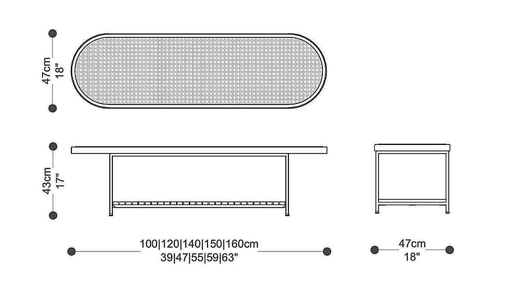 Image of the main dimensions of the product